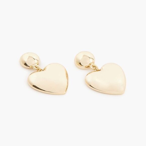 J Crew Women's Gold Heart‎ Elegant Earrings - Picture 2 of 2